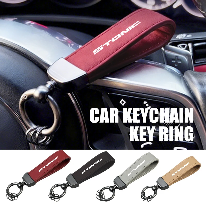 For KIA Car Metal Keychain Leather Key Ring Decoration Accessories Sorento Stinger Soul Spectra Niro Cadenza Sephia