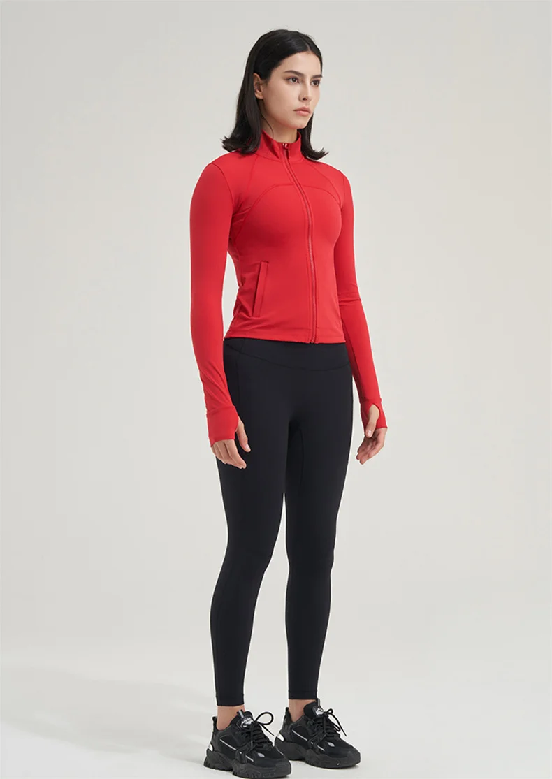 TRY TO BN Yoga Long Sleeve Coat Zipper Loose Sports Tops Breathable Sunscreen T Shirt Workout Women Running Gym Clothing Fitness