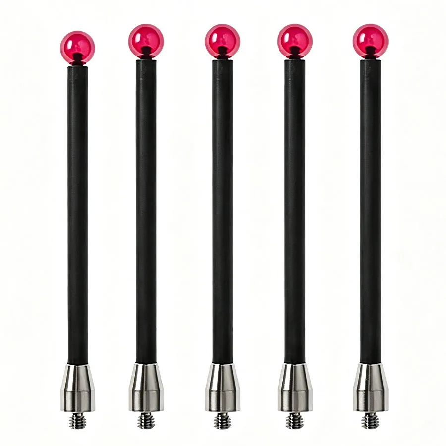 M5 threaded contact pin, ruby ball probe, carbon fiber shaft, CMM spare parts, 3D coordinate measuring machine contact pin