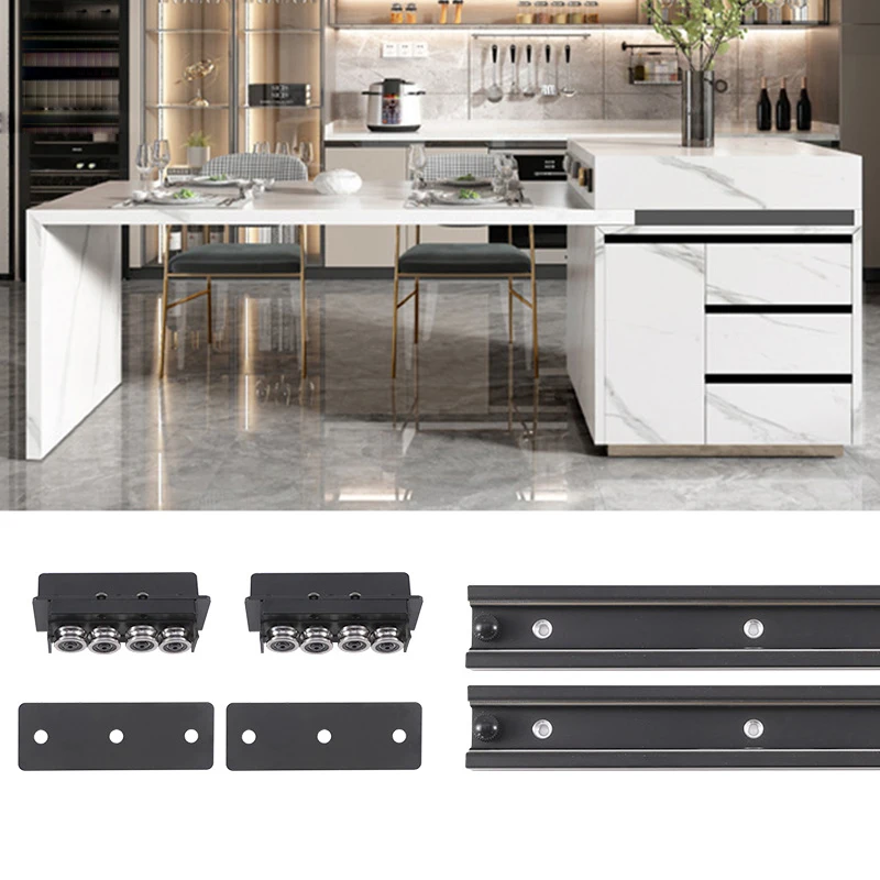 Extension Table Mechanism Telescopic Slide Island Table for Kitchen Extendable Dining Table Mechanism Slides