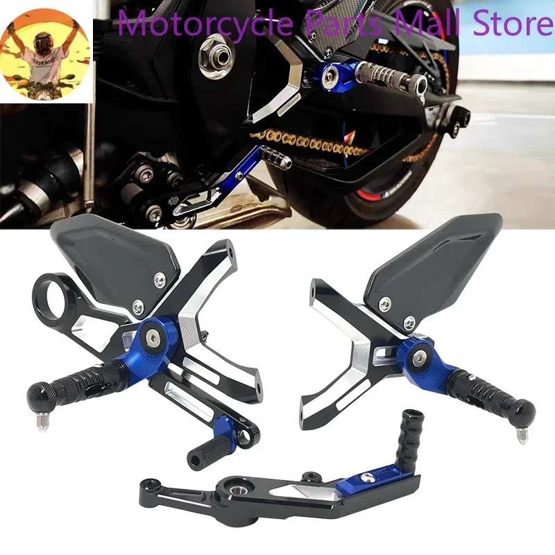 

For BMW S1000RR S1000 RR S 1000RR 2019-2023 Motorcycle Carbon Fiber Adjustable Rearset Aluminum Foot Pegs Racing Rear Set