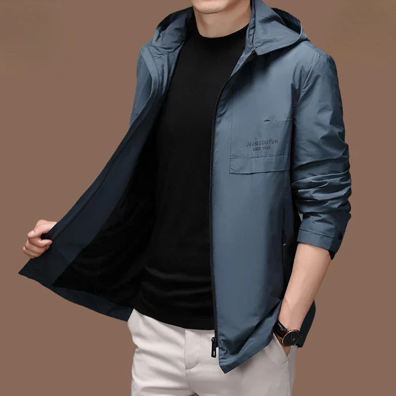 Spring Autumn 2023 New Loose Casual Jacket for Men Hooded Mens Jackets Fashion Men's Coat Top Men Clothing Chaquetas Hombre CJK