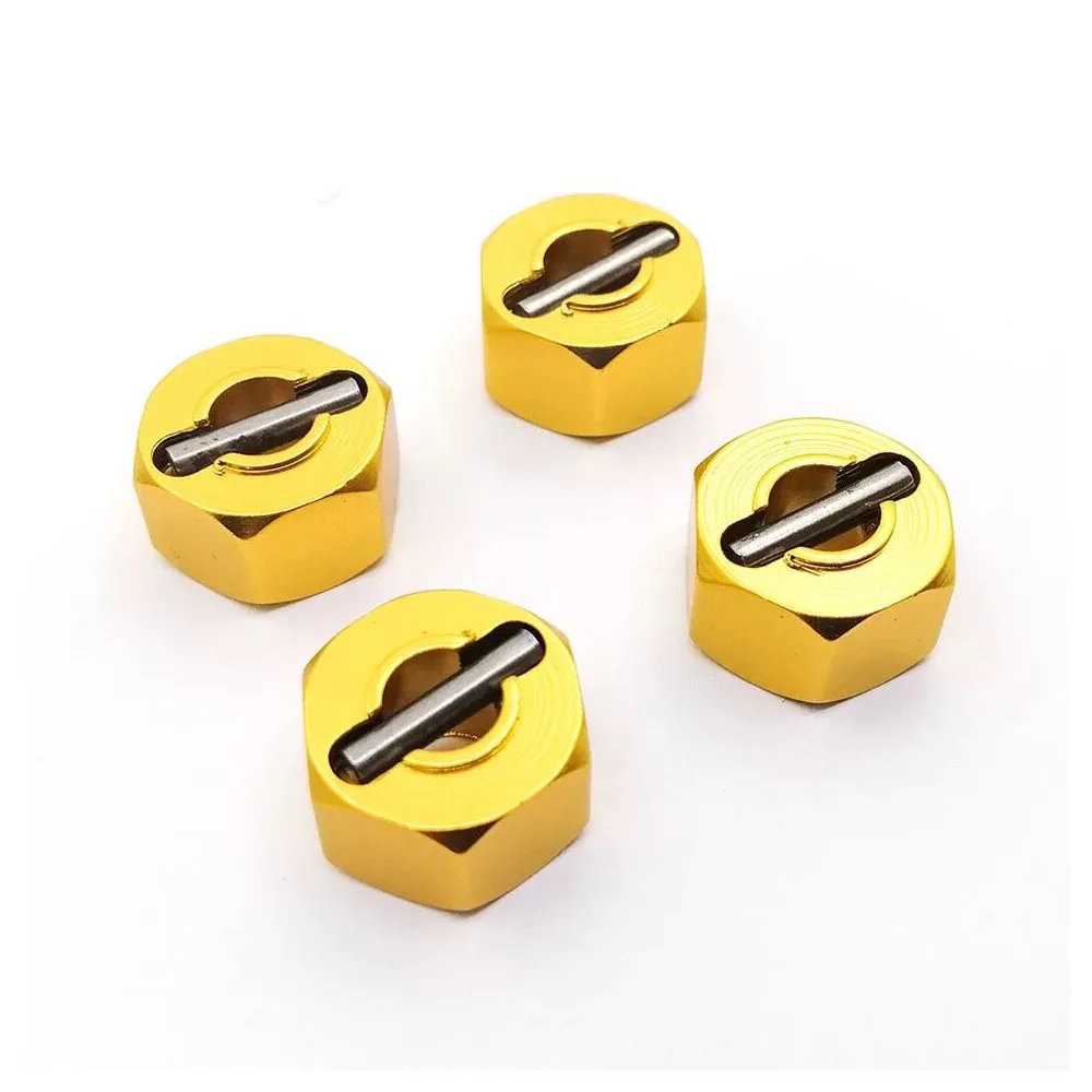 1 세트 알루미늄 12mm 휠 육각 허브 어댑터 Rc 1/10 Traxxas Slash 5803 업그레이드 된 홉업 부품 용 핀 6869가있는 7mm 두께