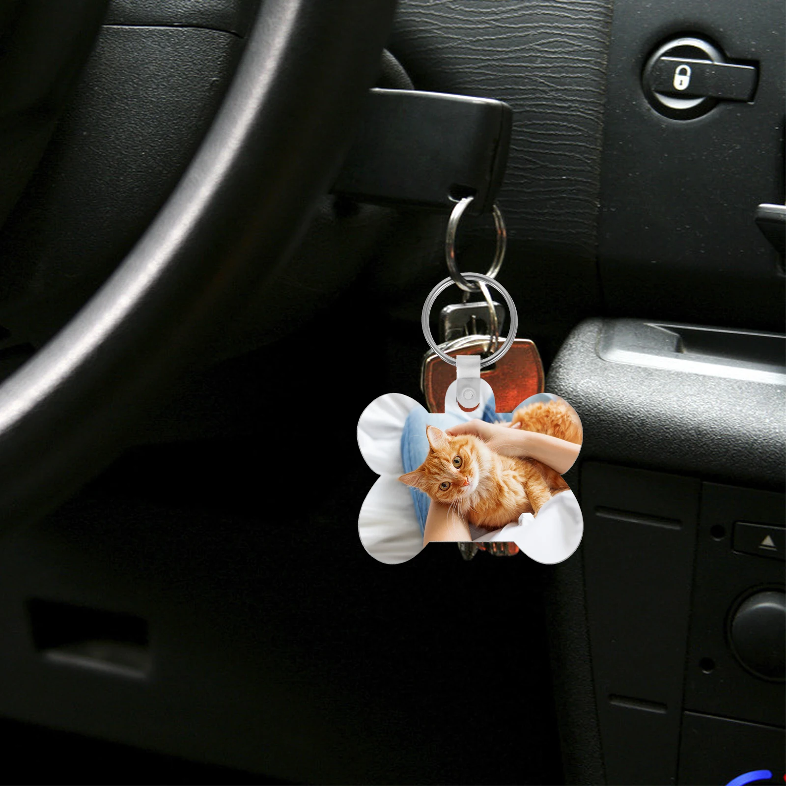 

24pcs Sublimation Blank Keychain Heat Transfer Mdf Diy Key Ring Custom Design Gift Friends Family Festival Accessories