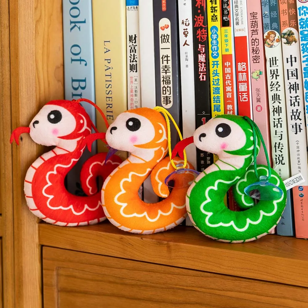 Suction Cup Hanging Rope Snake Plush Doll Pendant 2025 Chinese New Year Collection Snake Plush Keychain Soft Bag Charm