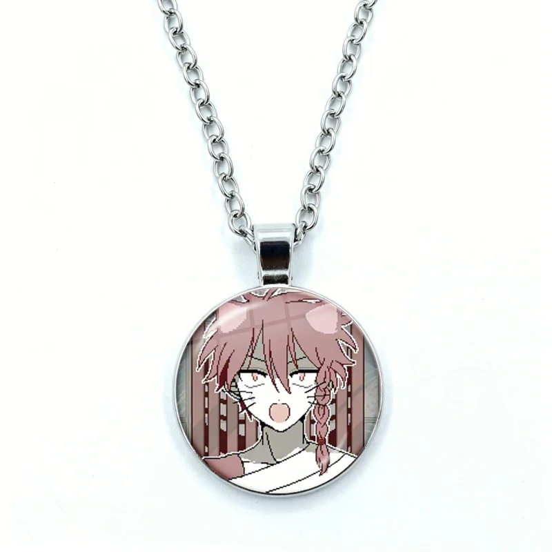 Zeno Remake Anime Necklace for Women Jewelry Maeno Aki and Tsugino Haru Fan Art Cabochon Glass Pendant Fashion Necklace Jewelry