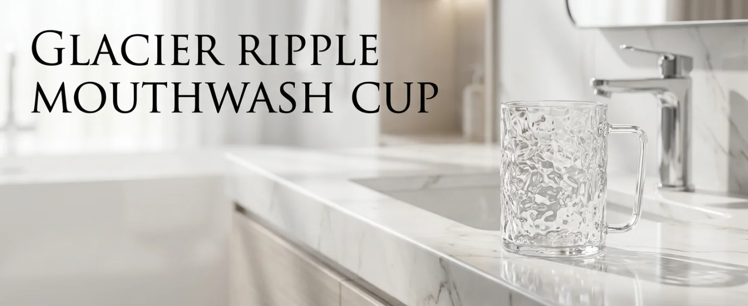 Glacier Ripple Bathroom Tumbler Rounded Cup Mouth For Lips Home_voghion.com