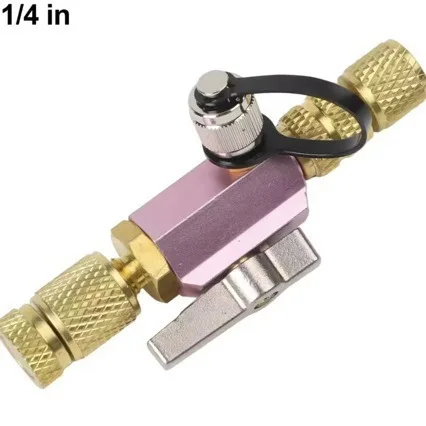 Valve Core Removal Tool Quarter Inch Dual Valve Design with Sight Glass for A2L HVAC AC Air Conditioning Refrigerant Service