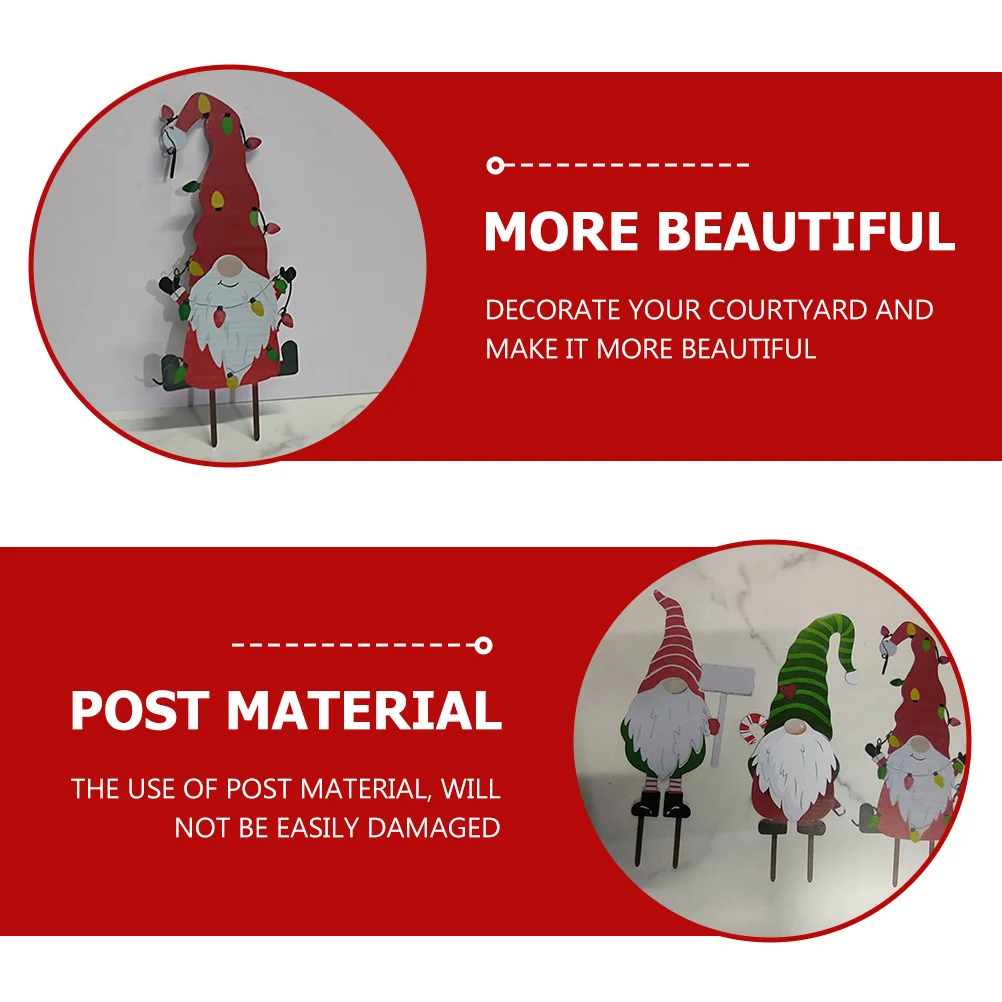 

1Pcs Christmas Dwarf Lawn Stake Unique Garden Decoration Festival Ornaments Christmas Dwarf Garden Stakes