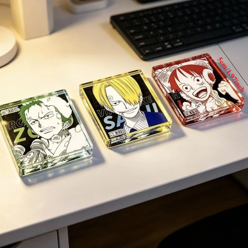 One Piece Acrylic Brick Desktop Ornament Clear Acrylic Photo Block Double Sided Printed Character Display Block Tabletop Gift