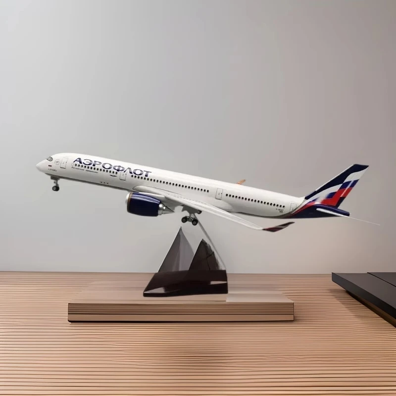 

47CM 1:142 Scale Planes A350 Transaero Airlines Aircraft Model Die-casting Machine Souvenir Decoration Home Decor