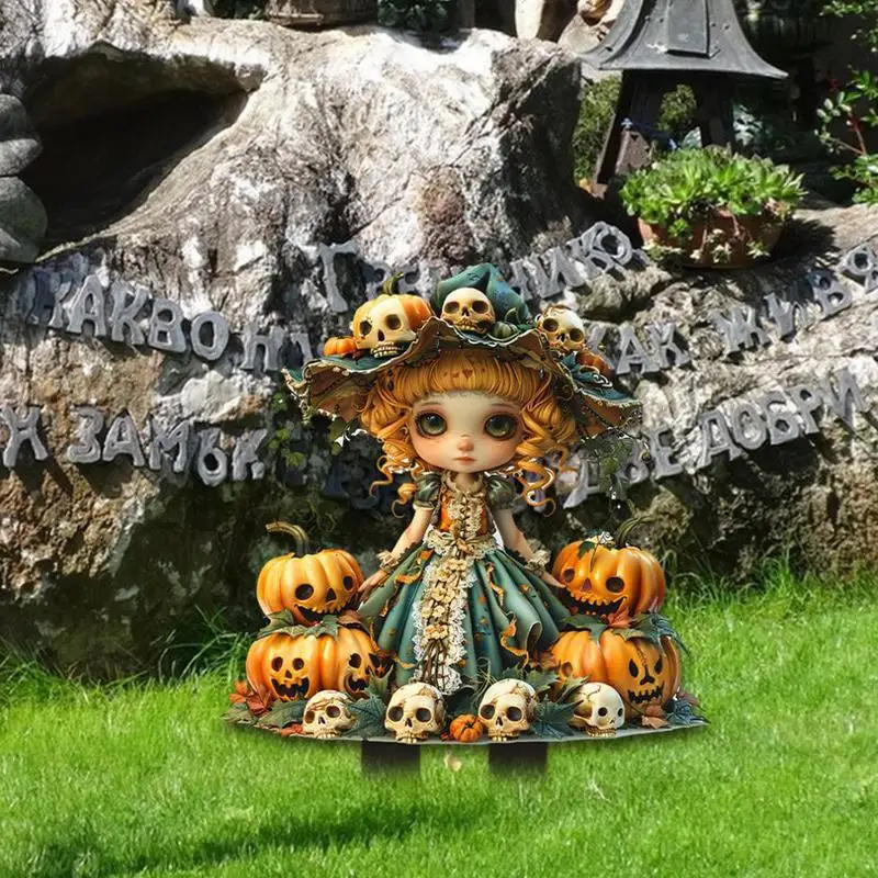 Acrylic Outdoor Fairy Stake Halloween Flat Fairy Stakes Flat Fairy Flower Pot Decoration For Boats Terrace Patio Yard