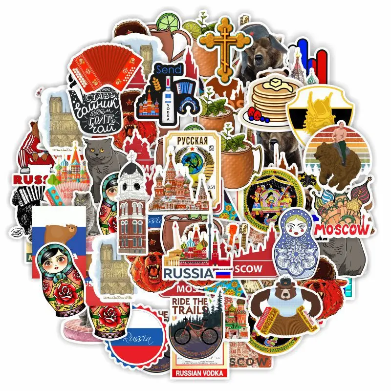 10/30/50pcs Russia Stickers Waterproof Skateboard Motorcycle Guitar Luggage Laptop Bicycle Sticker Kids Toys