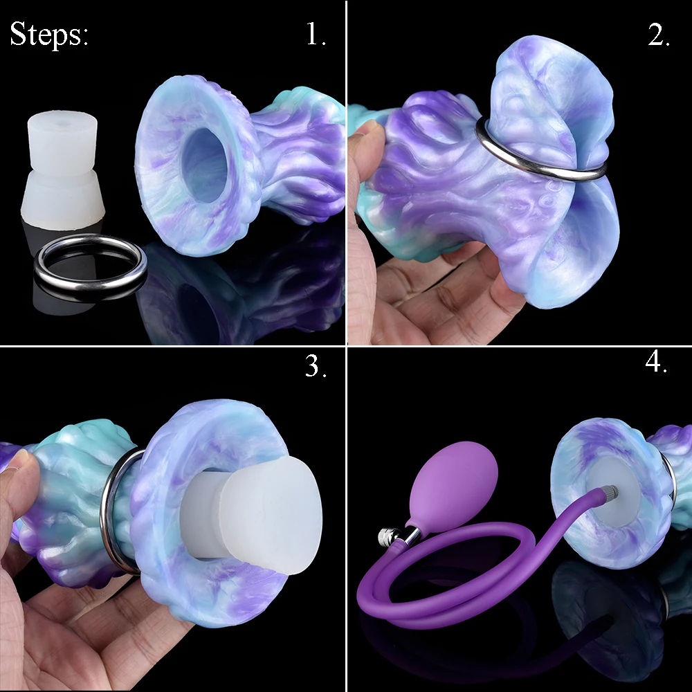 YOCY Pneumatische Ovipositor Aufblasbare Eierlegung Anal Plug Hohl Knoten Dildo Silikon Anus Vagina Kugeln Sex Spielzeug Für Paar