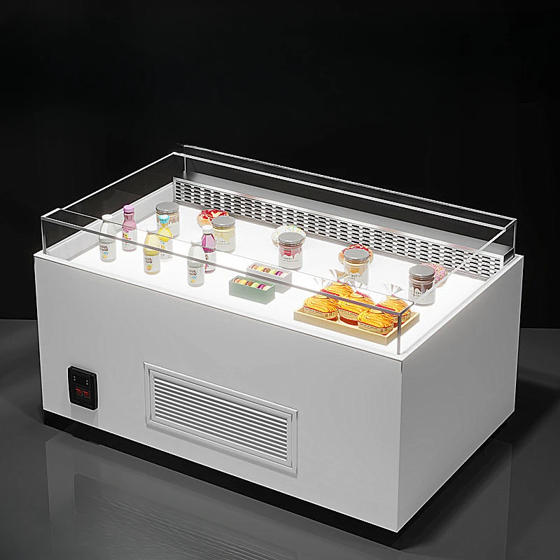 

Open sandwich cabinet horizontal cake dessert refrigerated display island cabinet fruit fishing sushi open fresh-keeping cabinet