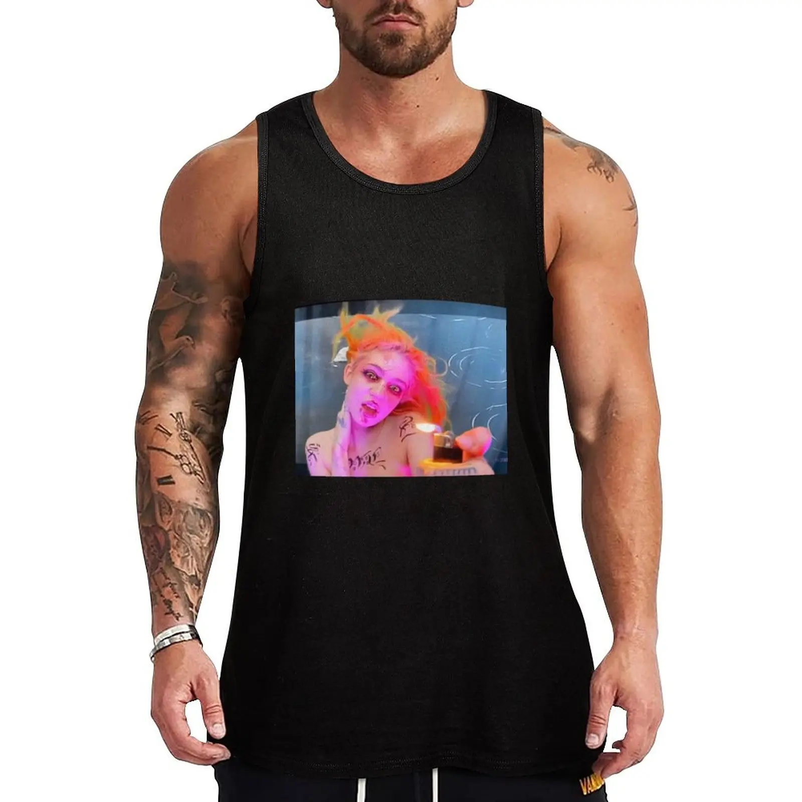 

grimes Tank Top gym clothes men summer Men's tops T-shirt for fitness