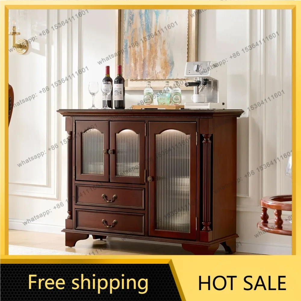 FG American antique living room against the wall French retro kitchen cupboard solid wood locker