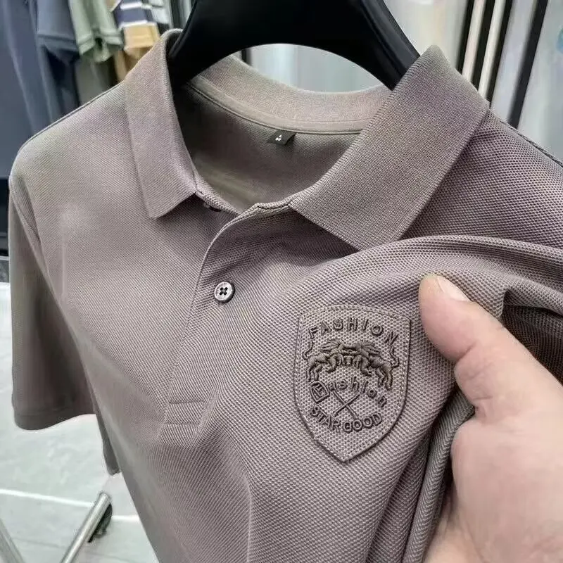 Summer Polo shirt men's short-sleeved new style casual versatile loose t-shirt for export with embroidery upper garment