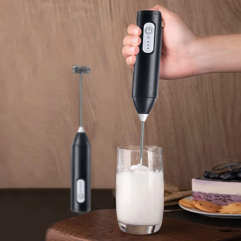 무선 우유 Frother 전기 Type-C 핸드 헬드 블렌더 스테인레스 스틸 미니 커피 메이커 커피 카푸치노 크림 용 믹서기 썸네일 3