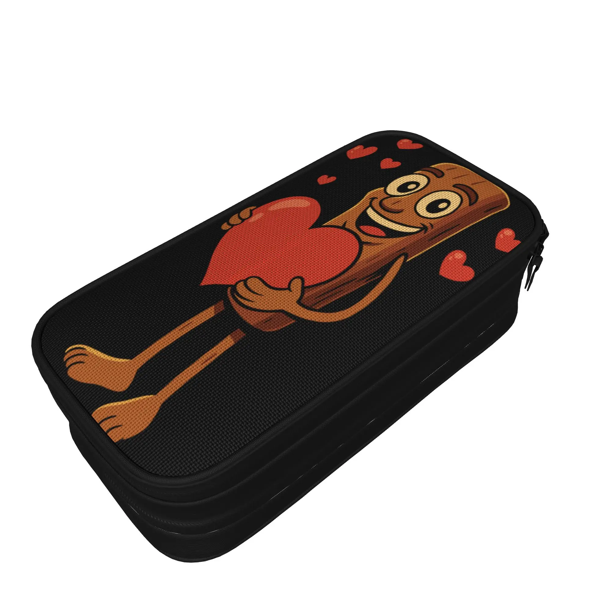 Italian Brainrot Valentines Day Tung Sahur Boys Pencil Case Large Pen Box Students Canvas School Pencil Cases Custom Supplies