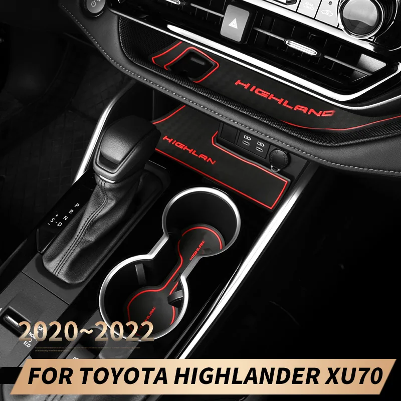 

Suitable For Toyota 2022 new Highlander door groove water cup storage non-slip protection pad modified decorative car supplies