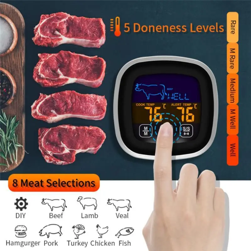 SUPERSALE Digital Kitchen Thermometer Stainless Waterproof Meat Temperature Probe Oven Cooking Outdoor BBQ Temperature Meter