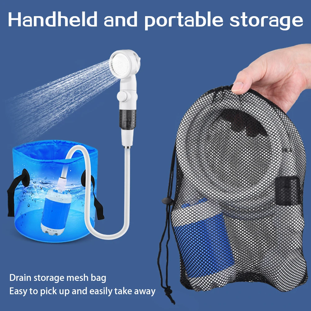 

Portable Camping Shower Pump Rechargeable Mobile Bathing Pump Kit Digital Display for Outdoor Hiking