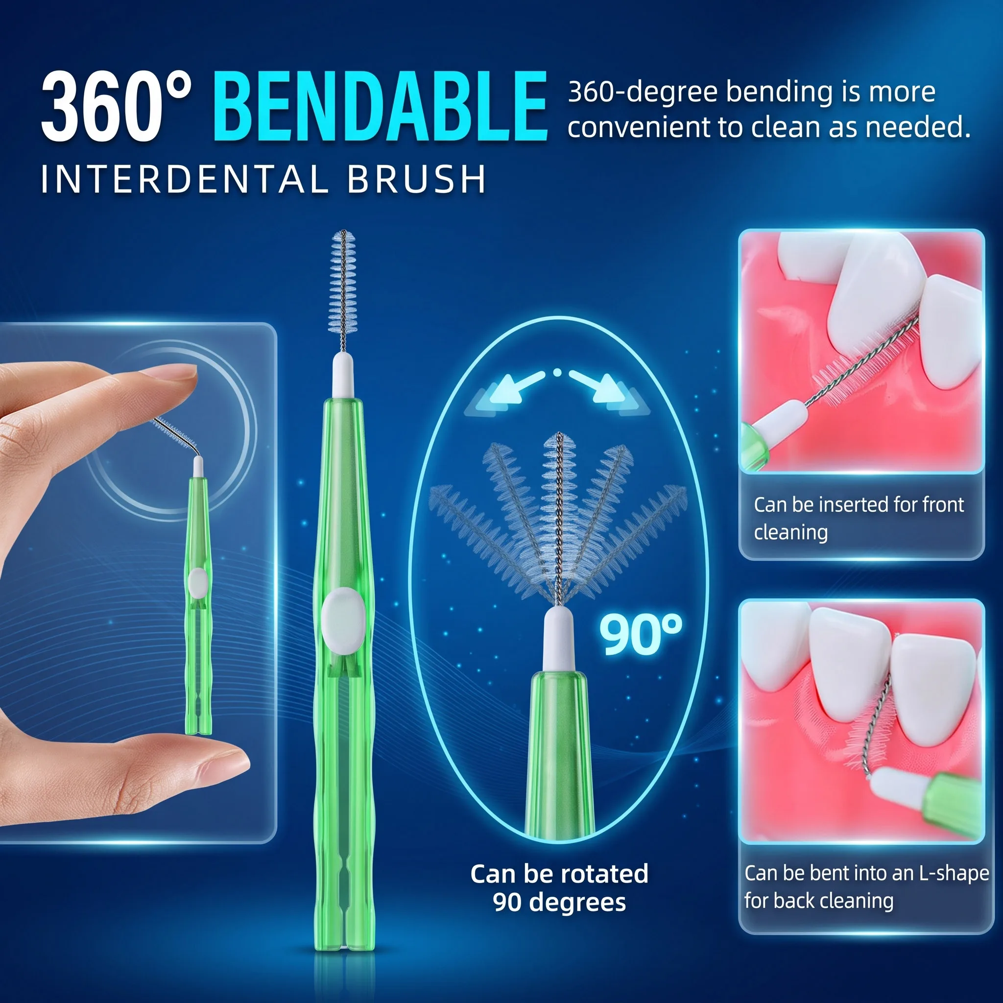 30PCS Dental Interdental Brush Toothpick Orthodontic Tooth Floss Oral Care Cleaning Between Teeth Brushes 0.6mm-1.5mm
