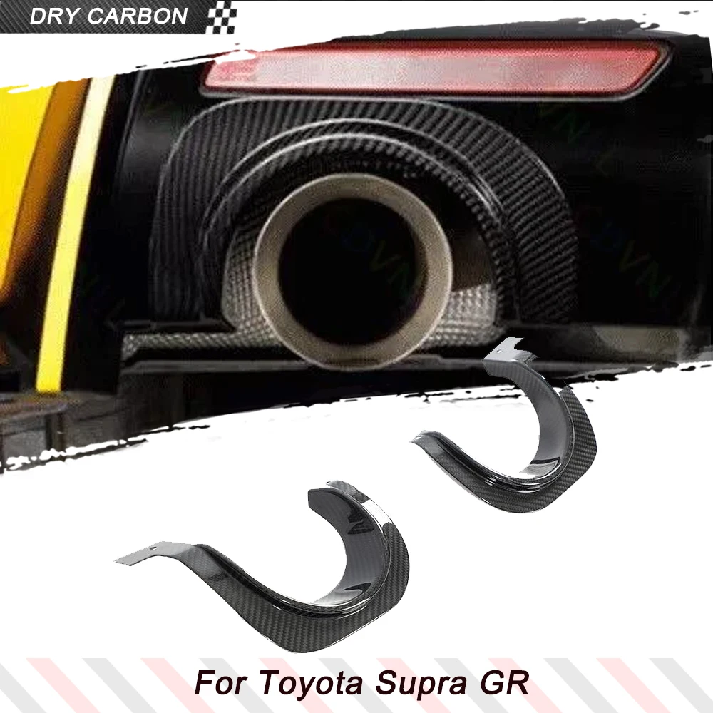 

DRY Carbon Автомобильный задний глушитель, накладка на трубу для Toyota Supra GR A90 A91 MK5 2020-2024, комплекты верхней отделки глушителя