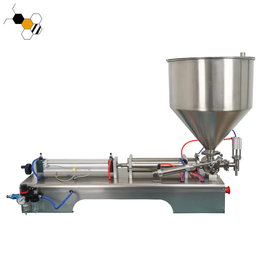 100-1000ml Pneumatic Semi-Automatic Liquid Machine for Peanut Butter Yogurt Jelly Tomato Paste for Oils Viscous Ingredients