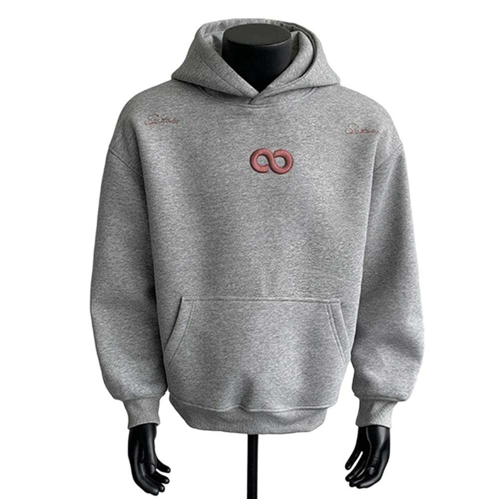 

For American Men's Pullover Hoodie Sweatshirt Plush Material Loose Fit Long Sleeve for Casual Daily Wear in Autumn and Winter