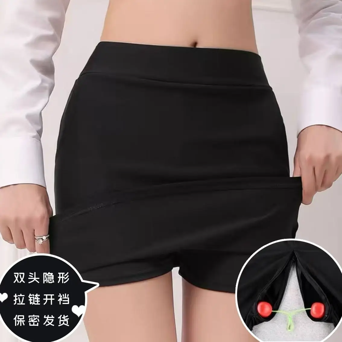 กระโปรงสั้นเอวสูงทรงเข้ารูปสีดำสำหรับผู้หญิง สไตล์เซ็กซี่ เหมาะสำหรับใส่ทำงานช่วงฤดูร้อน