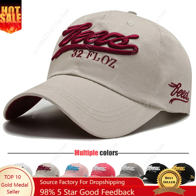 

Letters 3D Embroidery Cotton Adjustable Baseball Cap Sun Hat Trucker Caps Dad Hats