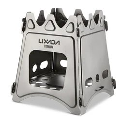 Lixada Compact Folding Titanium Wood Stove for Outdoor Camping Cooking Picnic Wood Burner camping accessories and equipment