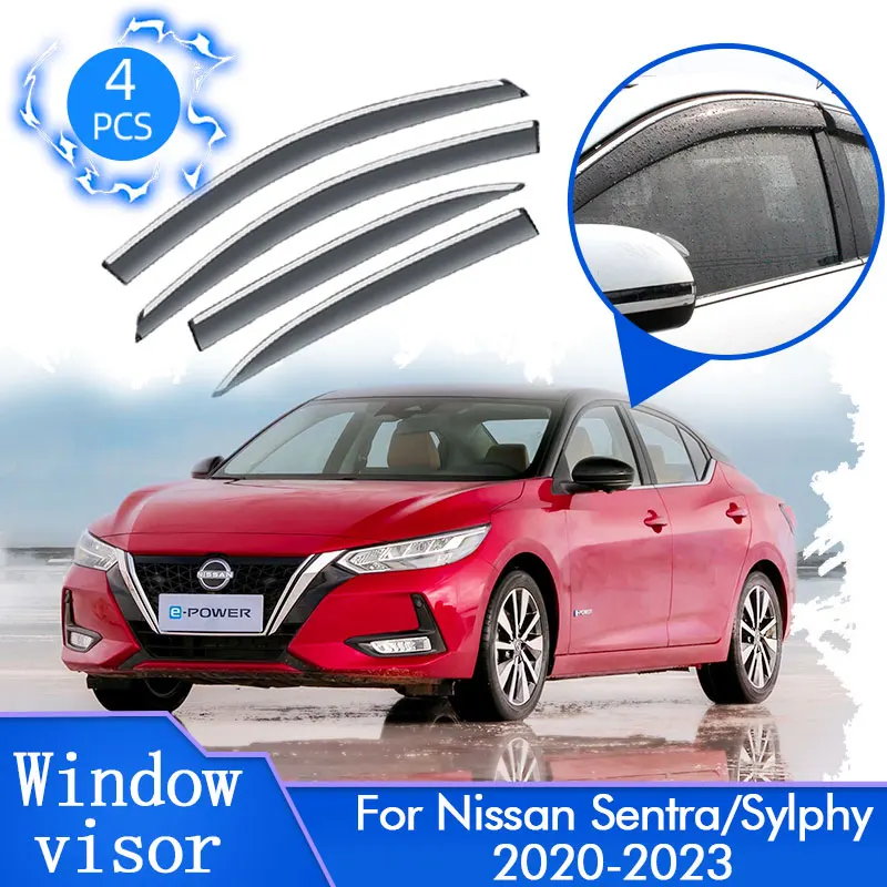 For Nissan Sylphy Sentra B18 2020 2021 2022 2023 Car Side Rain Sun Window Visor Deflector Guard Cover Trim Windshield Accessorie