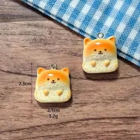 10Pcs Kawaii Puppy Shaped Bread Resin Charms, Cartoon Dog Food Pendants Jewelry Findings for Earring Necklace Keychain Craft 5