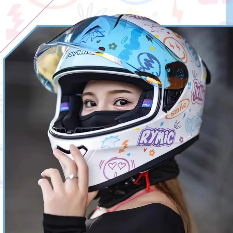 DOT ECE Certification Motorcycle Helmet Men and Women Motobike Racing Track Full Helmet Capacete Men Road Riding Casco