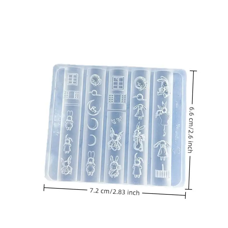 漫画ウサギの弓ネイルシリコーン型ネイルアートモールドスタンプレリーフネイルデコレーションアクセサリーネイルアートモールド DIY マニキュアツール