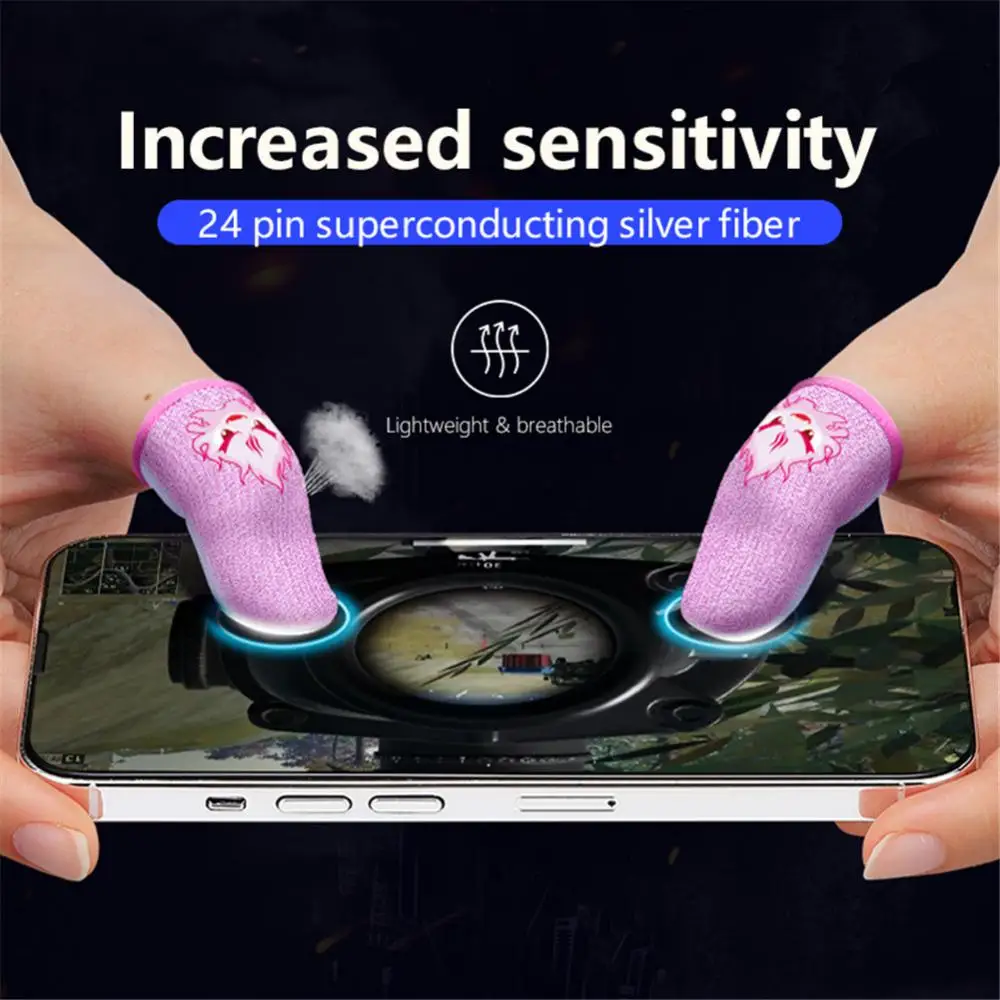 1 Pair Gaming Finger Sleeve For PUBG Mobile Sweatproof Breathable Sensitive Touch Screen Fingertip Cover Thumb Gloves Anti-Sweat