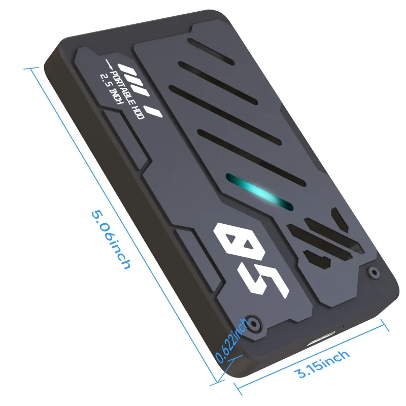 محرك الأقراص الصلبة الخارجي 2.5 بوصة 1 تيرا بايت USB 3.0 ونوع C MECHA Style HDD 3D NAND تخزين خارجي للكمبيوتر الشخصي Mac سطح المكتب والكمبيوتر المحمول والمكتب