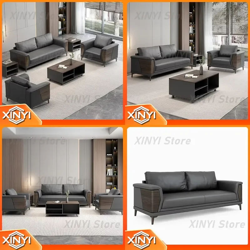 Office Sofa for Business Rest Area VIP Reception Bank Meeting Room Sofa Coffee Table Combination Set for Modern Office