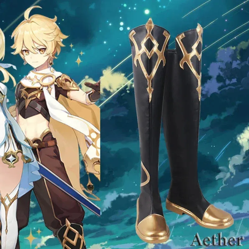 Genshin Impact Aether Cosplay Shoes Anime Chinese Style Halloween for Women Game