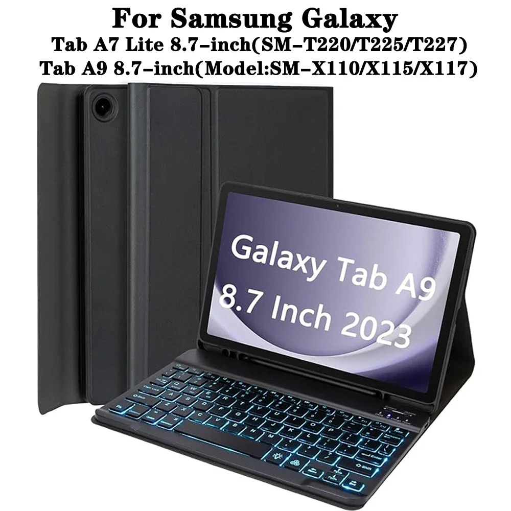 

Case for Samsung Galaxy Tab A9 8.7 lnch ,For Galaxy Tab A7 Lite 8.7 lnch Tablet Case with Pencil Holder and Bluetooth Keyboard