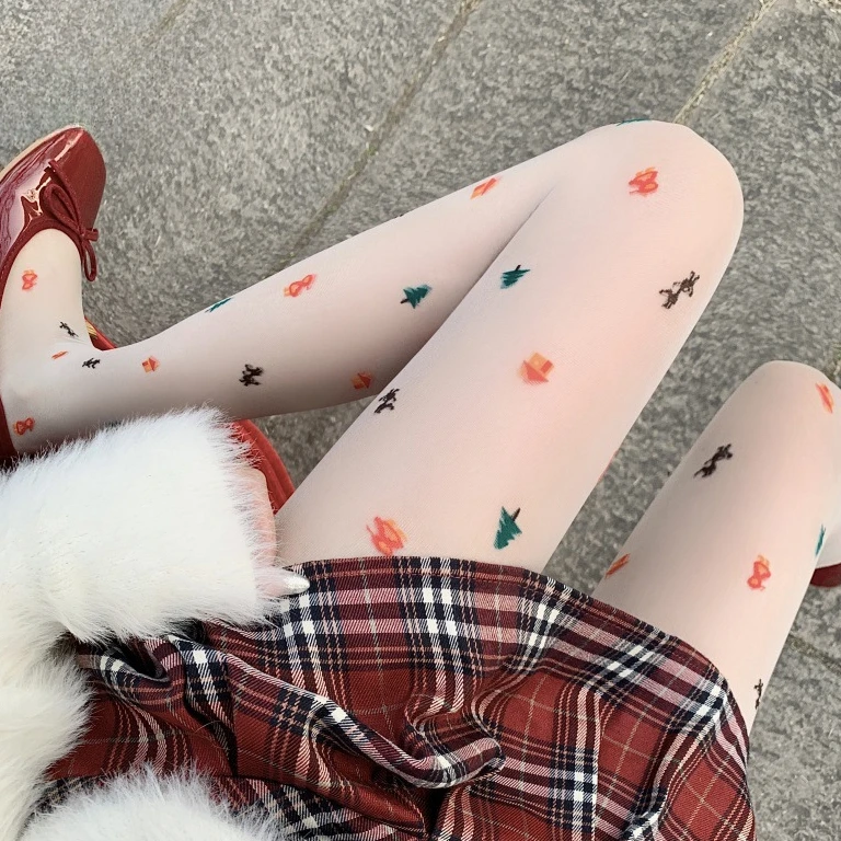 

Strumpfhosen Christmas Tree Legging Sexy Stockings for Women's Underwear Sweet Hosiery Transparent Silky Bodystockings collant
