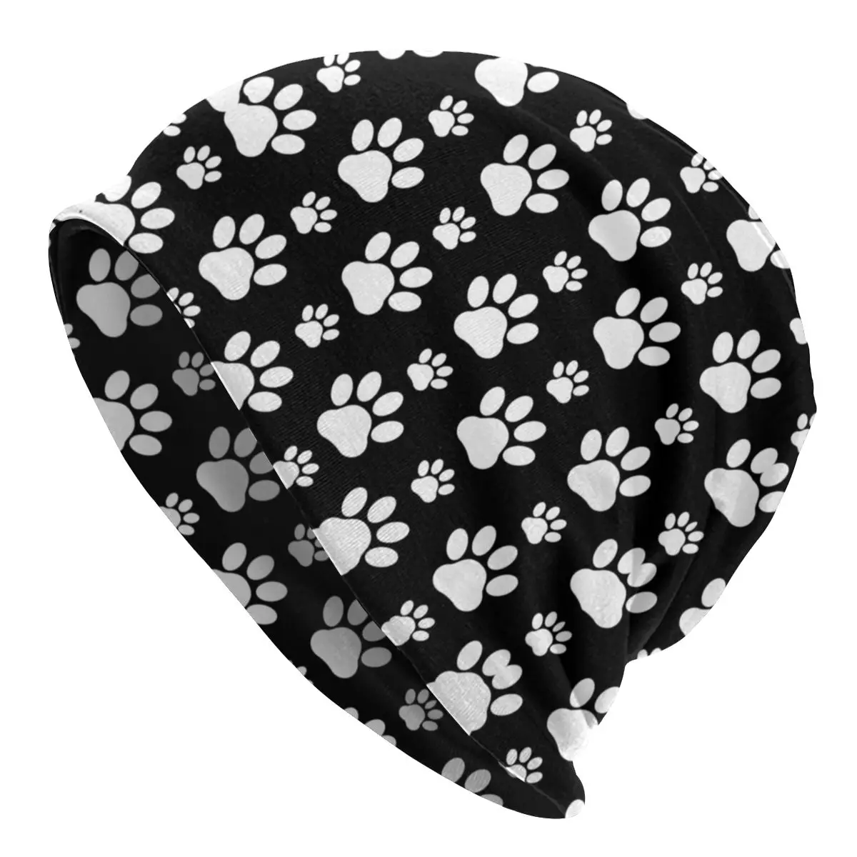 Puppy Pretty Paw Pattern Beanies Caps Men Women Unisex Fashion Winter Warm Knitting Hat Adult Dog Paws Prints Pet Bonnet Hats