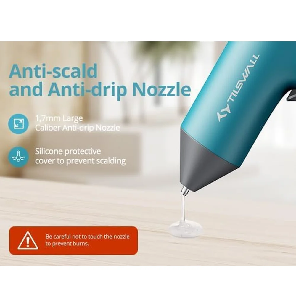 Kabellose Heißklebepistole 4V USB-C Wiederaufladbare Mini-Heißklebepistole mit Akku, 30s Schnellaufheizung, Anti-Tropf-Düse, Lieferung mit 7*140mm Heißklebesticks, Tragbare Klebepistole für Bastelprojekte & Heimreparaturen – Detail 6