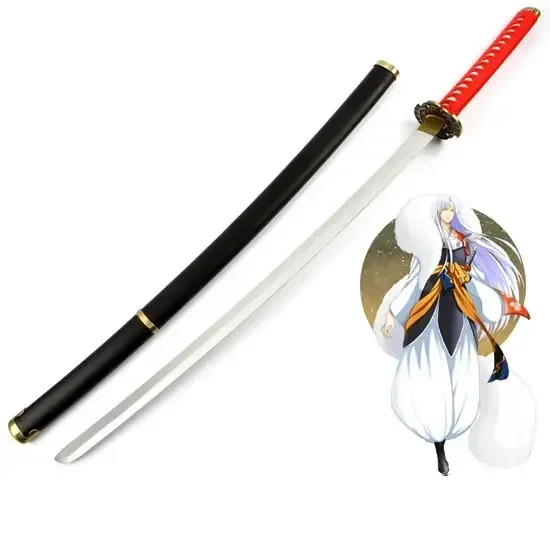 Modèle d'épée en bois Cosplay Anime, Inmkasha Sesshoumaru Tenseiga, arme amusante, spectacle d'anime, épée de samouraï du Japon, fête costumée, 100cm