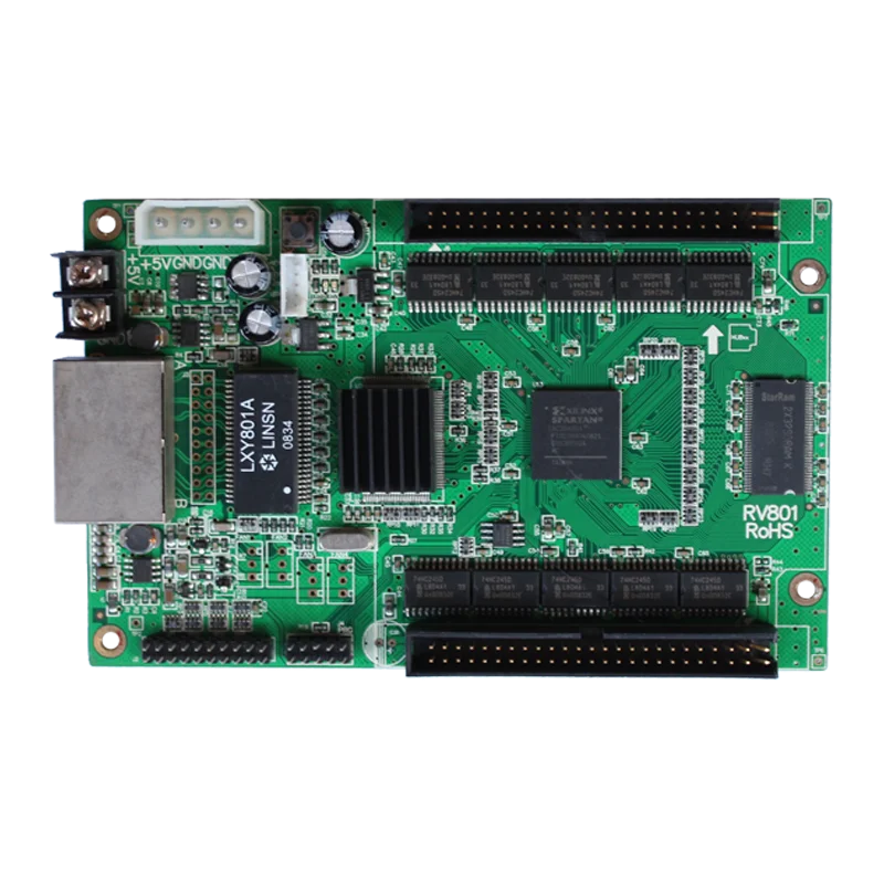 Linsn-tarjeta de Control LED RV801A, tarjeta receptora síncrona de pantalla LED, funciona con tarjeta de envío Linsn TS802D para pantalla LED fija