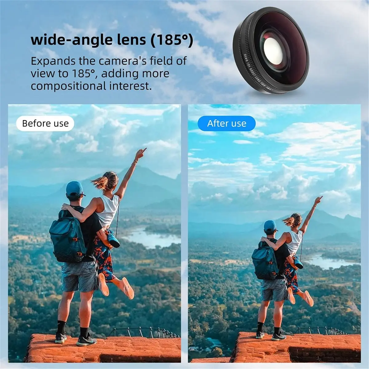 For Action 6 FOV Boost Lens 185 Degree Wide Angle Lens Action Cam Lens Wide Sport Camera Lens