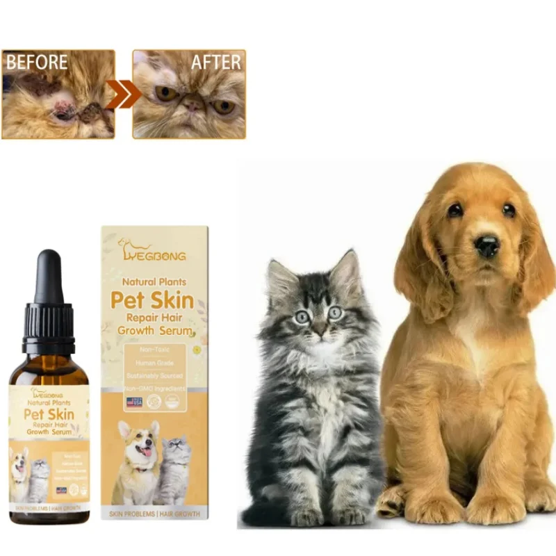 30ml Pet Skin Disease Liquid Fur Repair Cat Hair Loss Wound Recover Anti Mite Itch Relieve Non Toxic Ringworm Treatment for Pet